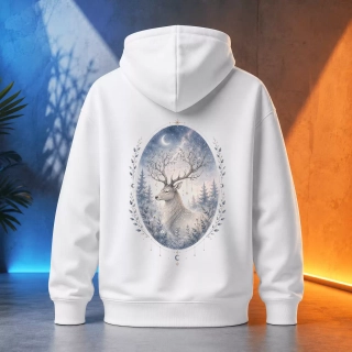 Unisex mikina - Jelen ze stříbrného lesa